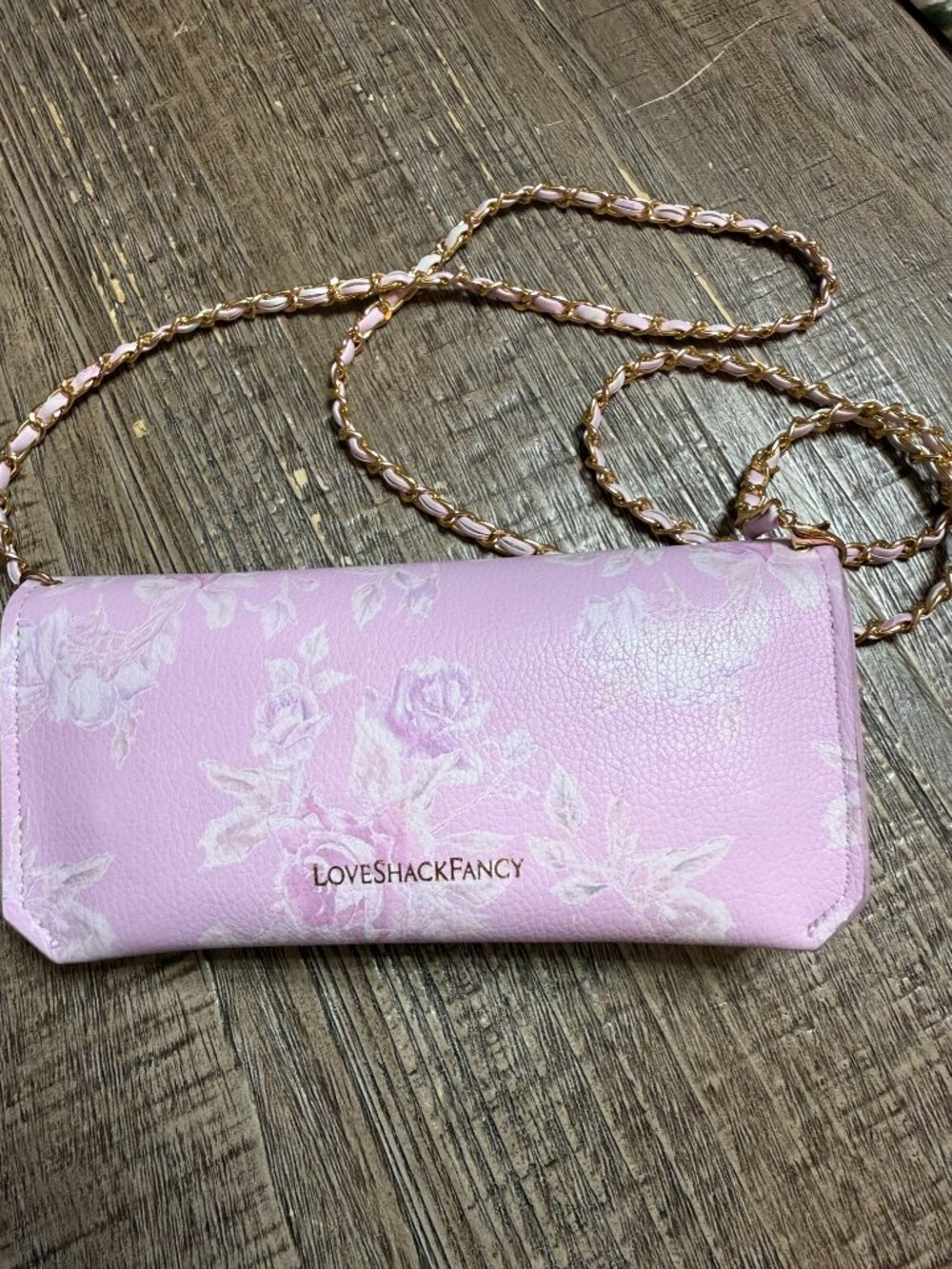 Love Shack Fancy Sunglasses Lavender with gold accents and floral case - Picture 3 of 8